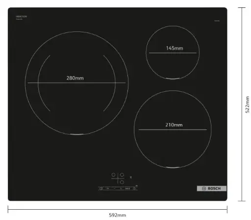 [PUJ611BB5E] Table de cuisson induction 3 foyers Bosch